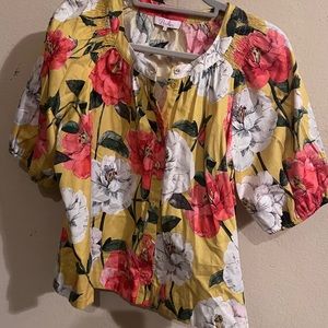 Parker balloon sleeve top. Button down. medium